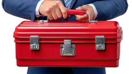 businessman with toolbox