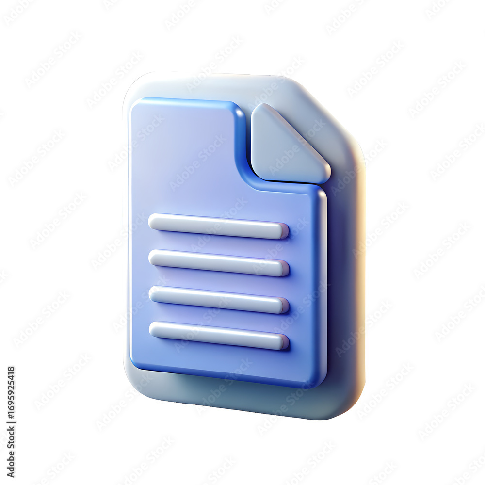 Fototapete digital document icon representing data file or information page with folded corner ideal for user i