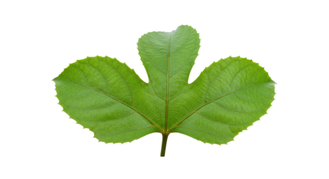 vibrant green leaf with three lobes.
