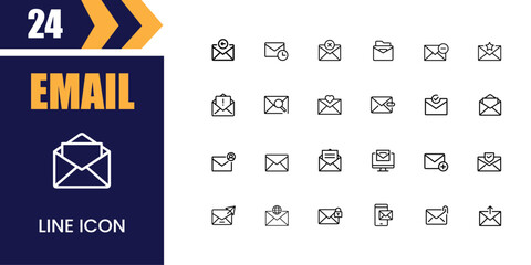 Collection of hand drawn email icons in a grid layout