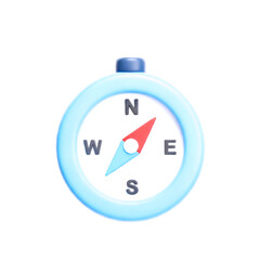 discover new horizons a 3d rendered pastel blue compass guiding your journey, isolated on transparent background