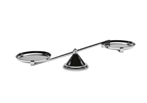 Classic Balance Scale: Justice, Equality, and Measurement Concept isolated on transparent background