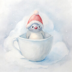 cute-watercolor-penguin-with-a-santa-hat-peeking