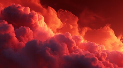Dramatic vibrant red clouds dominate the sky, creating a stunning backdrop that captures the essence of nature's beauty 