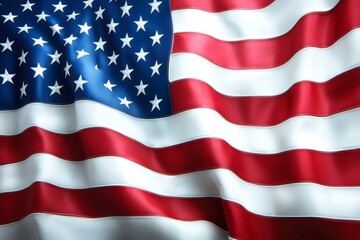 Obraz premium A Majestic Display of the United States Flag, Symbolizing Freedom and Unity on National Holidays