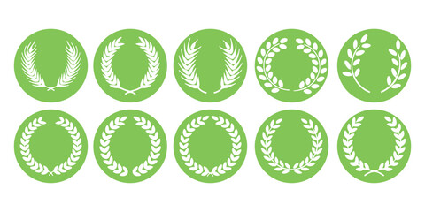 
Barley icons collection. Gold wheat silhouette collection. Rice icon symbol vector illustration.