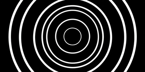 Hypnotic Circles: Concentric white circles on a black background create a visually captivating and mesmerizing design that evokes a sense of movement and depth.