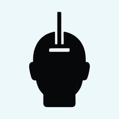 Silhouette of a stylized head with a slot vector illustrator