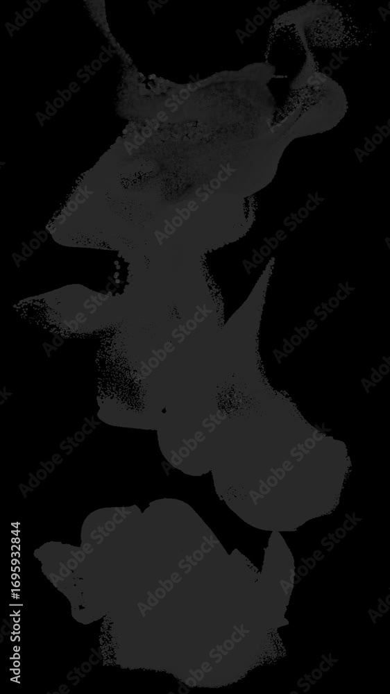 Wall mural dark gray wispy smoke flow loop on alpha transparent background