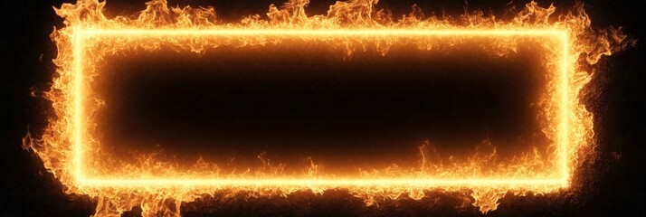 Dynamic and Intense Flames Surrounding a Dark Background, Creating a Striking Visual Contrast
