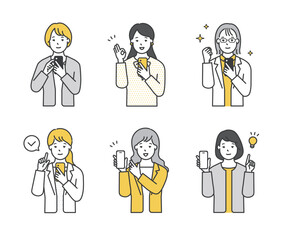 スマホを持つ・操作するビジネスパーソン