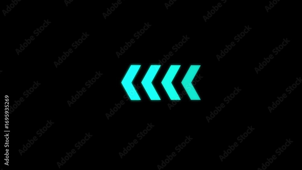 Aufkleber cyan color arrow moving right to left side direction. arrow icon concept animation. arrows sign righ