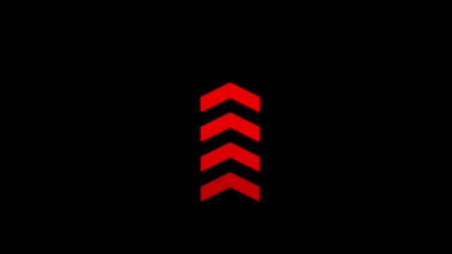 Red color arrow moving down to up side Direction. Arrow icon concept animation. up Arrow sign animation concept on black background