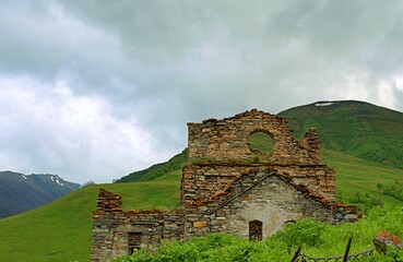 The ruined church of the Assumption of the Blessed Virgin Mary in the village of Lisri. Mamison...
