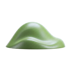 Fototapeta premium serene green hill abstract 3d render of a smooth, organic form for calming designs, isolated on transparent background