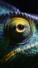 Fototapeta premium Close-up of a Chameleons Eye Macro Photography High