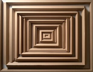 Obraz premium Nested Brown Rectangle Pattern Abstract Background