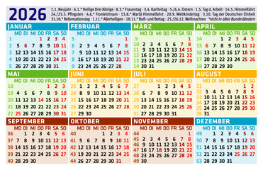 Taschenkalender 2026