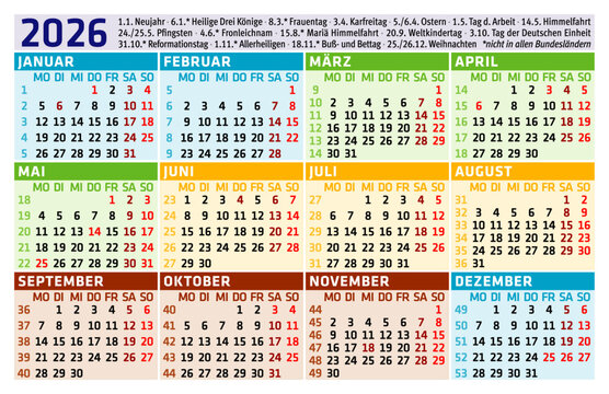 Taschenkalender 2026