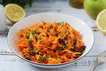 A bowl with traditional Polish carrot salad © nastyakamysheva