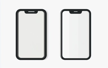 Phone icon vector in simple flat black outline style on white background, with two different shapes including left-side profile view and front profile view, minimal and modern design