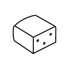 Illustration of a single die with three dots on transparent background