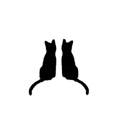 Cat illustration isolated , kitten animals pets cartoon style silhouette 