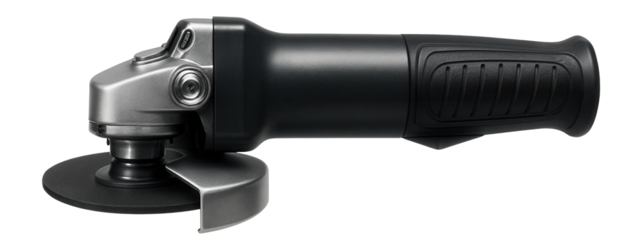 Angle grinder with a spindle lock for fast and easy disc changes in a home garage.