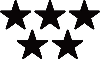 星5つのアイコン　モノトーン