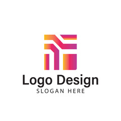 Square logo abstract vector template