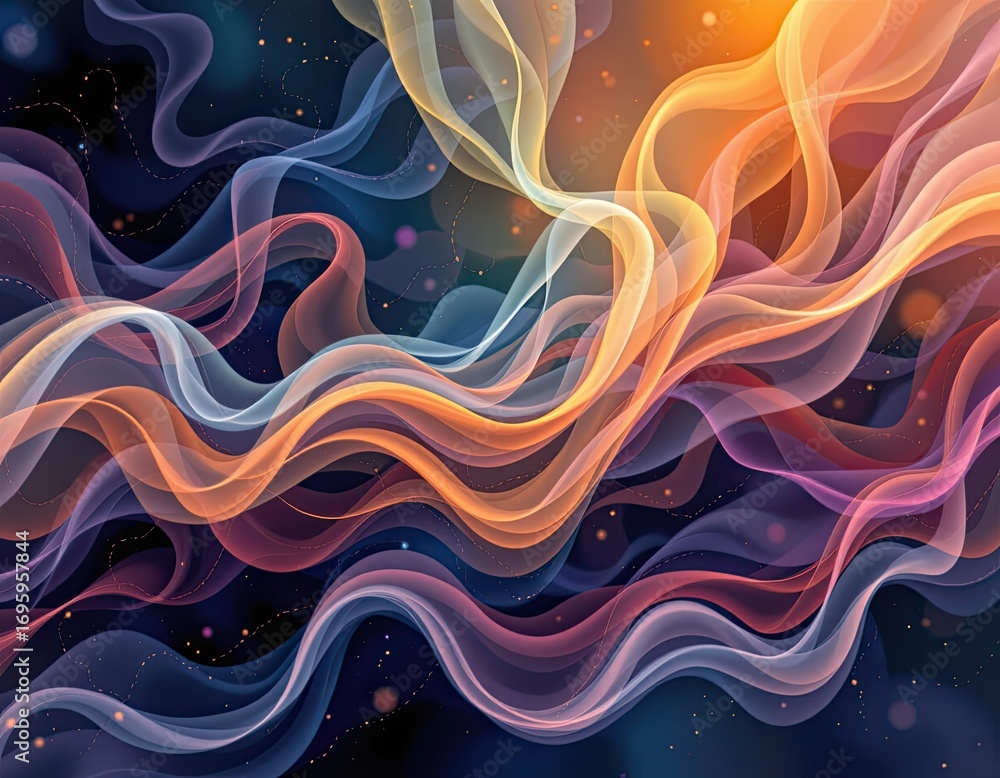 Aufkleber abstract colorful waves in soft flowing patterns for backgrounds and artistic designs