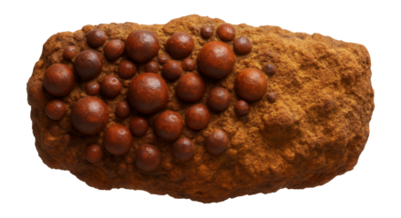 Bauxite ore showing a mixture of pisolitic and earthy textures