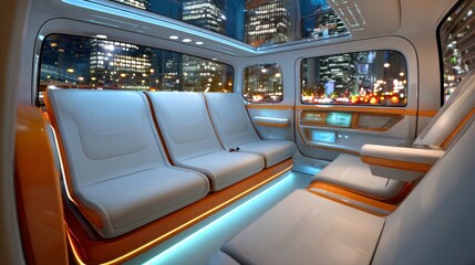 Autonomous Vehicle Interior: Futuristic Car Ride Design