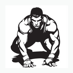 vector illustration of a wrestling athlete