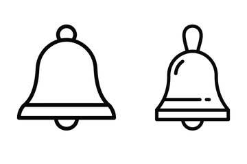 Christmas bell vector icon set, black color and white background.