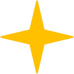 Obraz premium yellow silhouette four point star icon