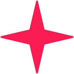 red silhouette four point star icon