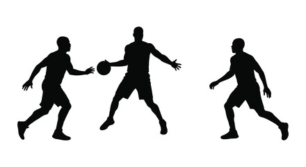 basketball players in action silhouette scene competitive game