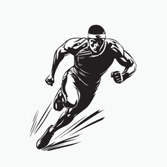 silhouette of a running athlete