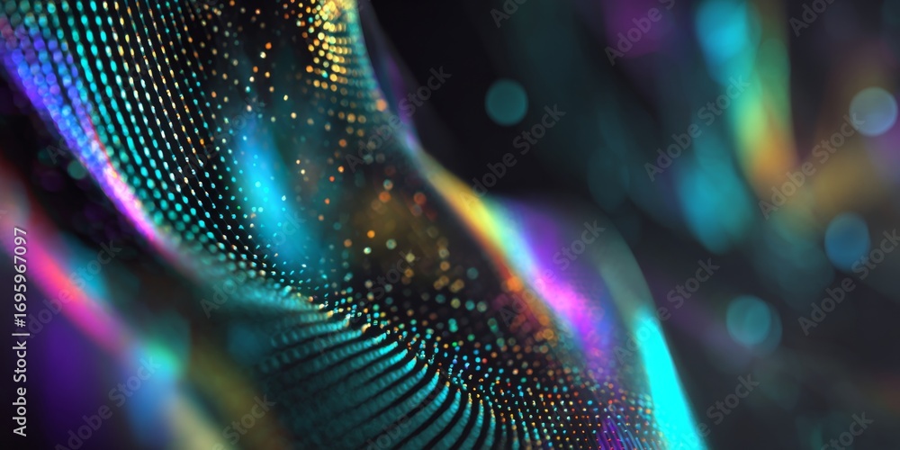Poster abstract digital background with colorful light effects and geometric shapes for modern design proje