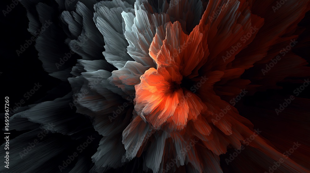 Poster an abstract explosion of orange and gray hues creates a captivating and dynamic visual display with 