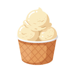 Isolated sweet chocolate ice cream cone dessert with a cherry on top