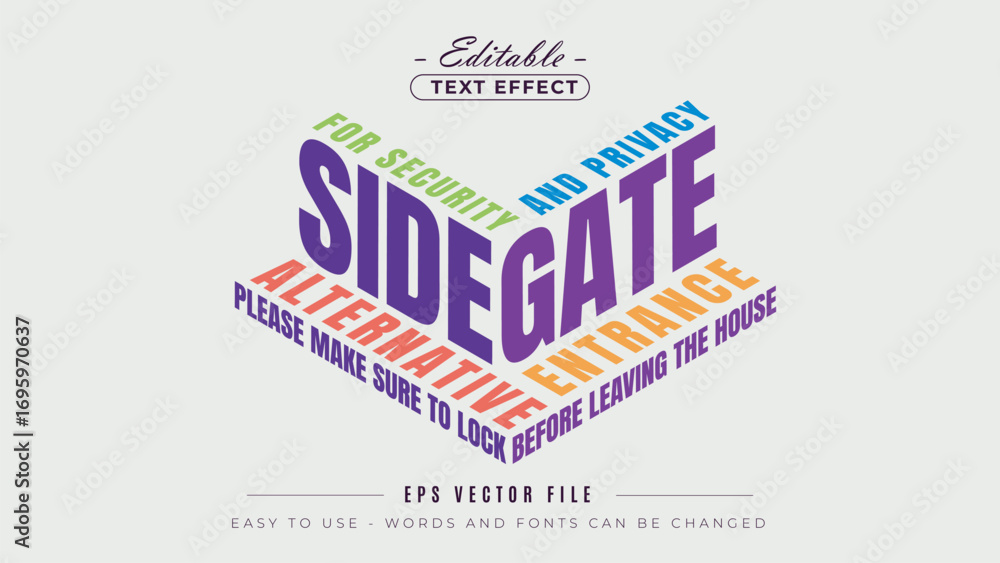 Poster isometric building text effect. editable text effect.