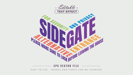 Isometric building text effect. editable text effect.