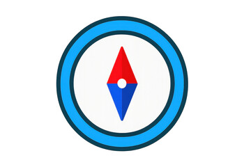 Modern digital compass icon isolated on transparent background, simple design element