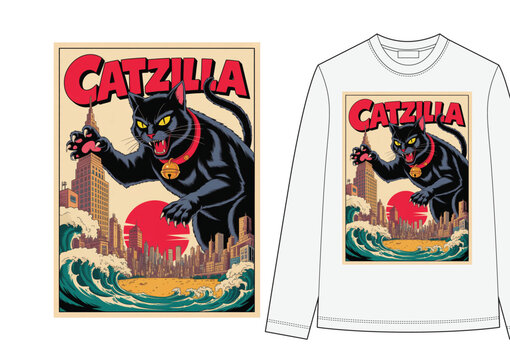 HAND DRAWN STREETWEAR CATS ZILLA