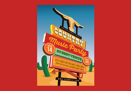 Country Music Event Street Sign