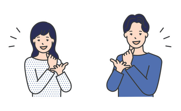 アイデアをひらめいた男女イラスト素材