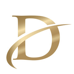 Golden Swooshing letter D Logo with Swoosh Graphic