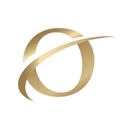Golden Swooshing letter O Logo with Swoosh Graphic